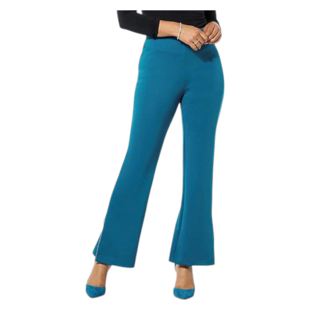 LB70 by Lloyd Boston Women's Twill Glimmer Mid-Rise Flare Pant Blue - Regular - Picture 1 of 1